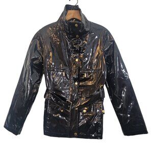 1 Madison Women's Jacket Black Modern RN 15101 Zip Polka Dot Liner Sz‎ Small EUC